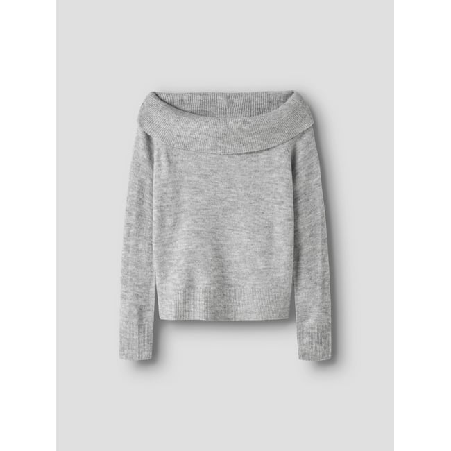 Pull En Maille À épaules dénudées gris - light grey melange <span itemprop=