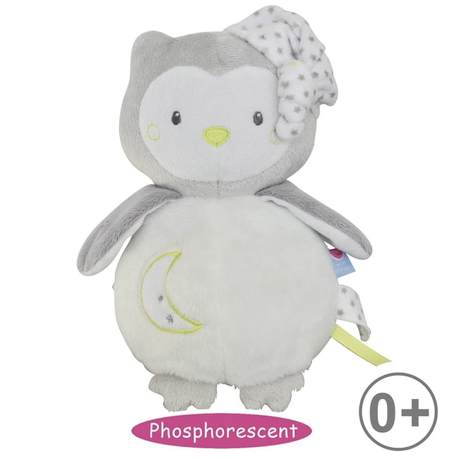 Doudou magidoux chouette grise anis gris <span itemprop=