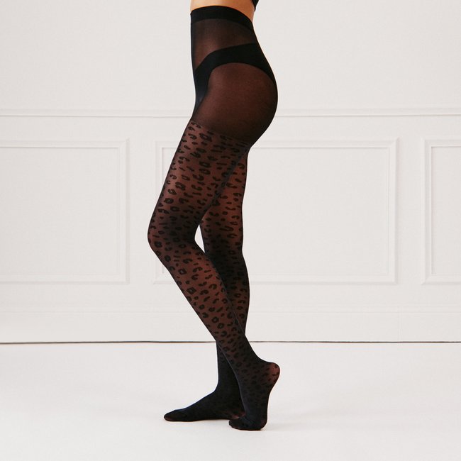 Collant léopard LACETIGHTIZ noir <span itemprop=