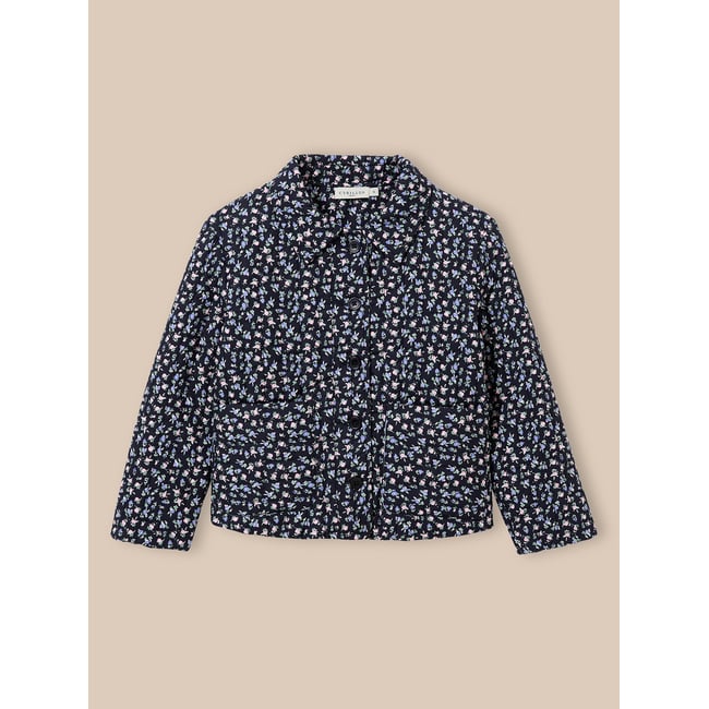 Veste matelassée imprimé mini roses <span itemprop=