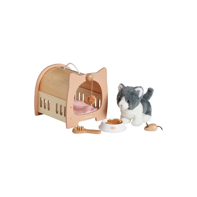 Set animal de compagnie Chat + accessoires en bois FSC® bois <span itemprop=