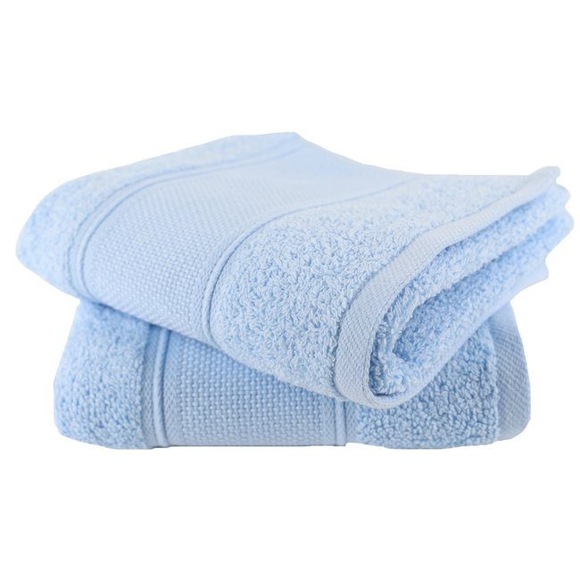 Lot de 2 serviettes invité en coton bouclette éponge avec bande à broder en toile AIDA - LINANDELLE