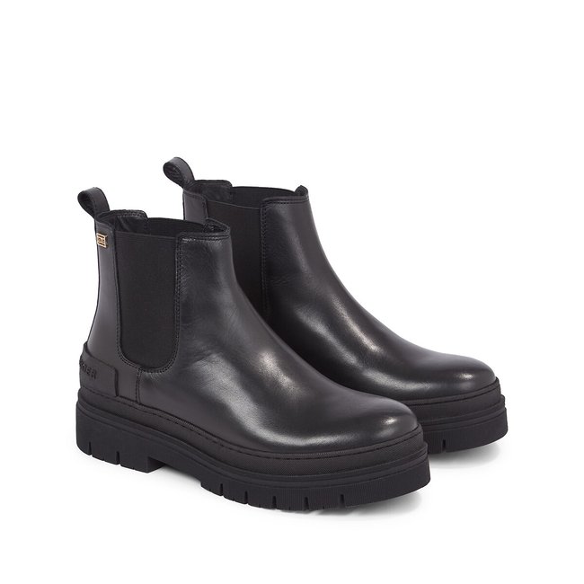 Leather Chelsea Boots, black, TOMMY HILFIGER