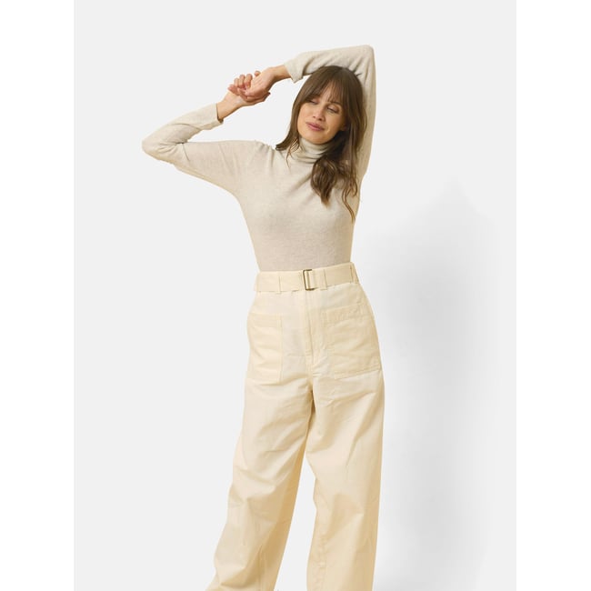 Pull Col Roulé Gris Perle Chiné Ava gris clair <span itemprop=