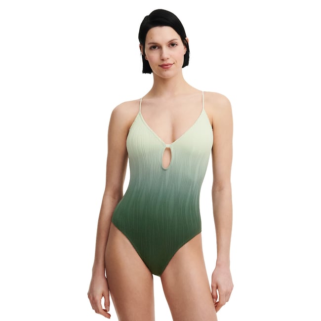 Maillot de bain 1 pièce Pulp  tie and dye vert <span itemprop=