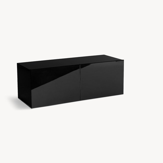 Mobile contenitore L110 x P42 cm, MDF laccato, Archivita XL nero laccato AM.PM