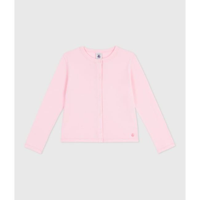 Cardigan in lana e cotone rosa PETIT BATEAU