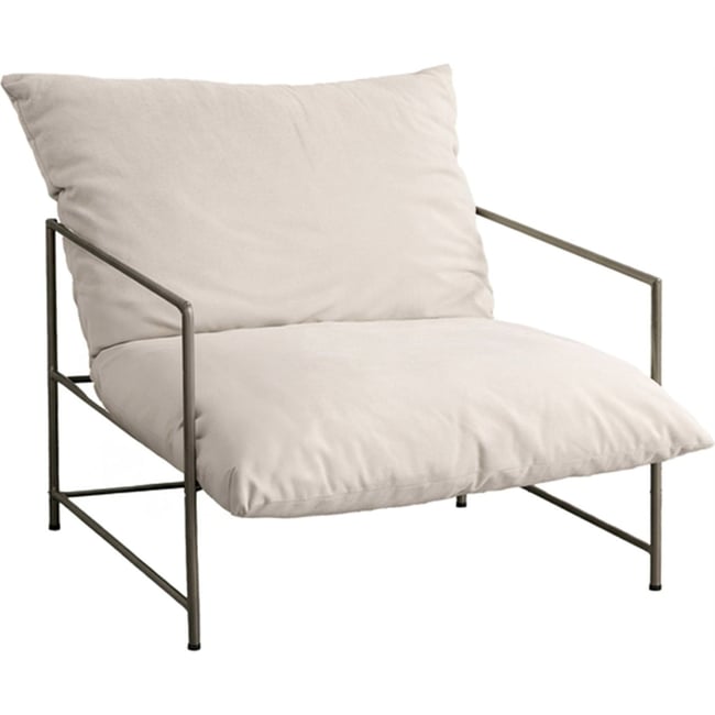 Fauteuil lounge en velours collection SEDALIA Couleur crème <span itemprop=