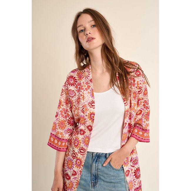 Kimono à nouer orange melissa <span itemprop=