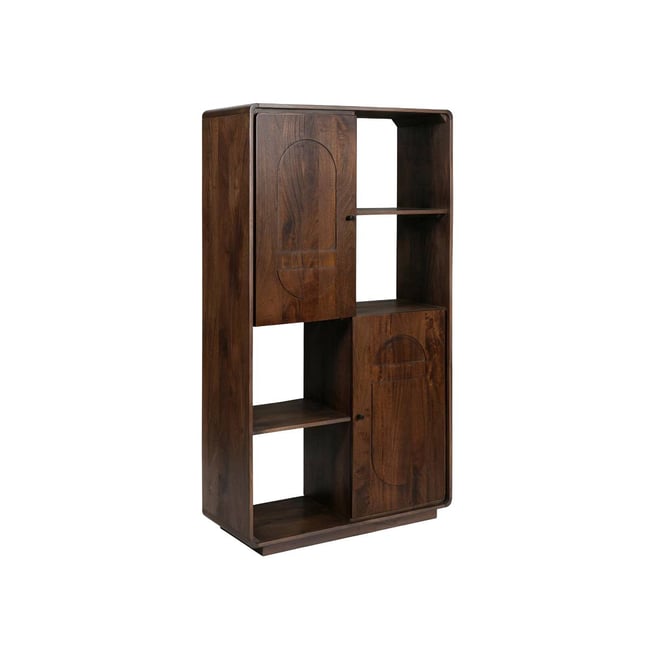 Bibliothèque en bois de manguier  MELORA Couleur bois foncé <span itemprop=