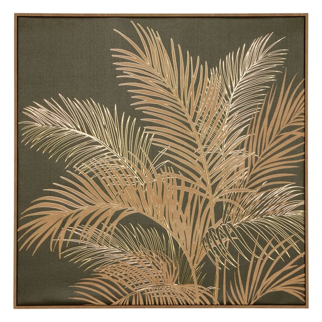 Toile imprimée encadrée carrée DANTE Couleur vert <span itemprop=