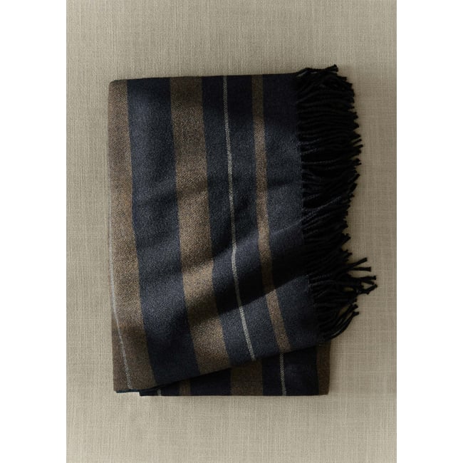 Plaid en laine à effet dégradé et détails de franges - MANGO HOME