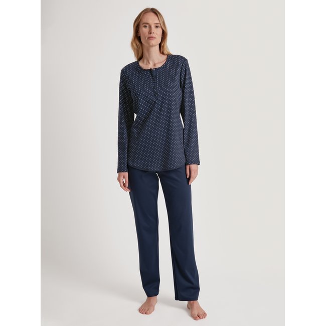 Pyjama manches longues Coton MIDNIGHT DREAMS bleu paon <span itemprop=