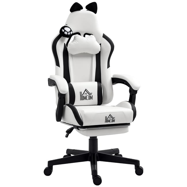 Fauteuil gaming Plastique Blanc Couleur blanc, noir <span itemprop=