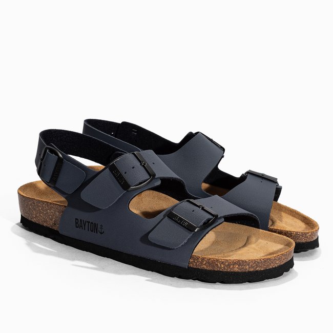 Sandales Achille pour homme bleu marine <span itemprop=