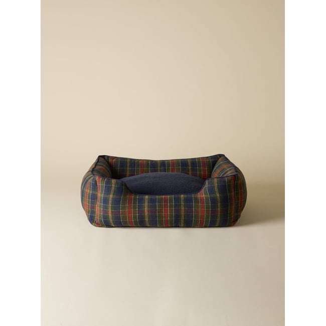 Panier pour chien taille moyenne - Collection Fine Truffe carreaux ecossais vert <span itemprop=