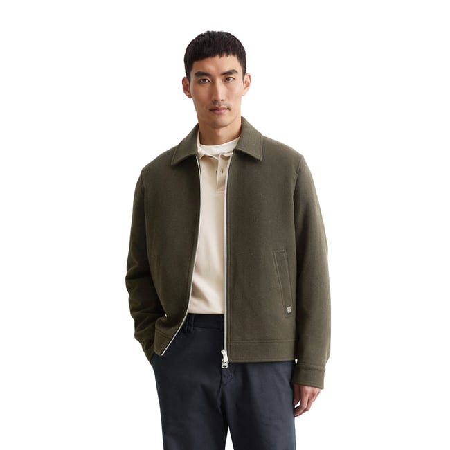 Veste en laine regular avec un léger rembourrage d'Unifi REPREVE®. vert foncé <span itemprop=