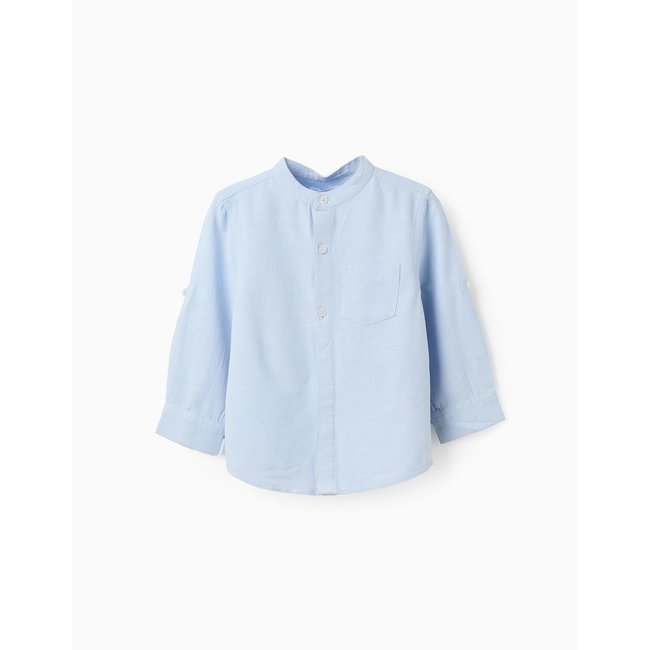Chemise avec Col Mao bleu clair <span itemprop=