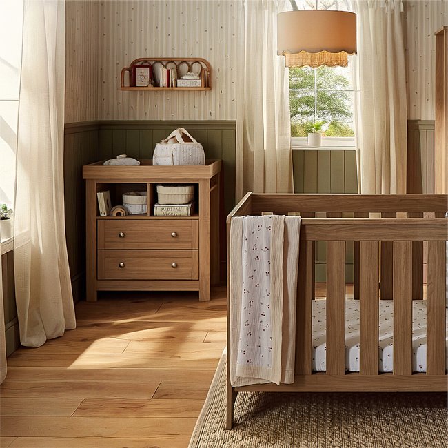 Burford 2-Piece Nursery Furniture Set, oak, CUDDLECO