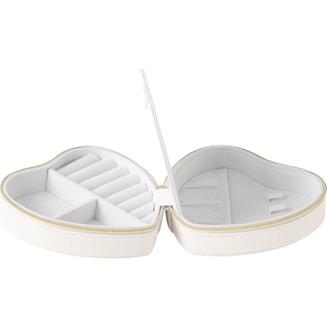 Boîte à bijoux cœur en papier Couleur blanc avec détails dorés <span itemprop=