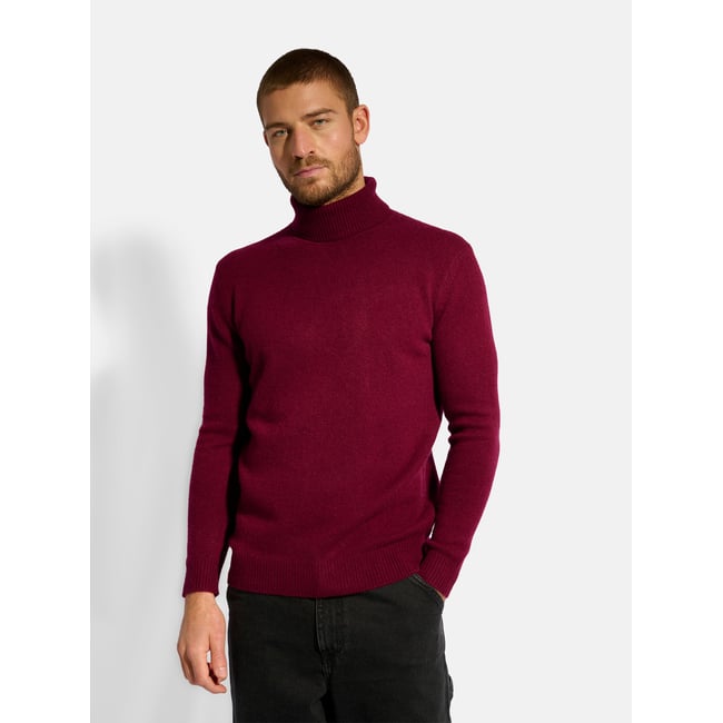 Pull Col Roulé 4 Fils Bordeaux Sacha bordeaux <span itemprop=