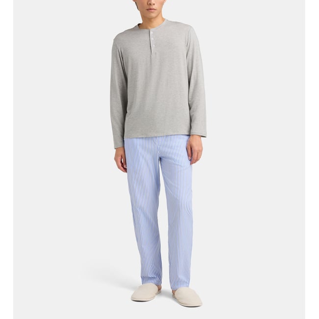 Pyjama long damiel en cootn bio et tencel gris <span itemprop=