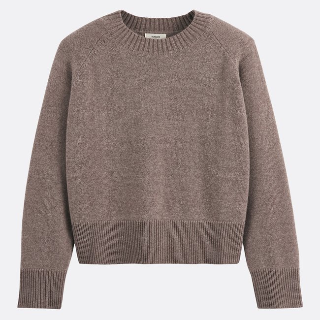 Pull col rond en laine, PAULVAR chataigne <span itemprop=