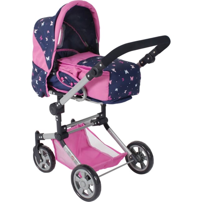 Poussette Poupée Bayer Chic 2000 Funny – Motif Papillons Rose – Pliable – Hauteur 55 Cm – Dès 3 Ans
