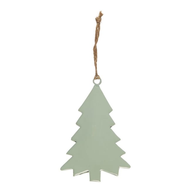 Décoration de noël sapin métal Couleur vert amande <span itemprop=