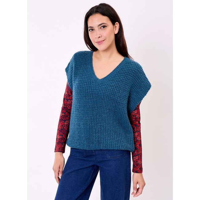 Pull sans manches maille fantaisie PASCALE - PRINCESSE NOMADE