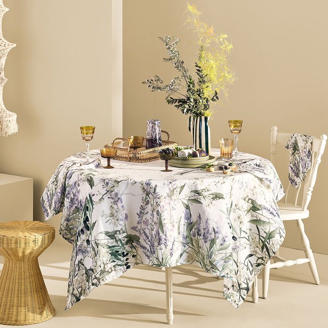 Nappe métis lin & coton lavé PARFUM DE LAVANDE mauve <span itemprop=
