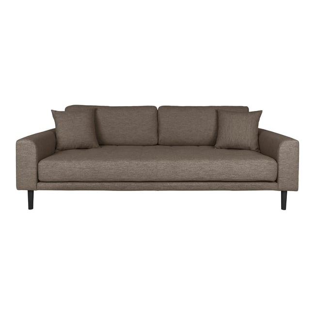 Canapé droit moderne en tissu AMSTERDAM Couleur marron - 3 places <span itemprop=