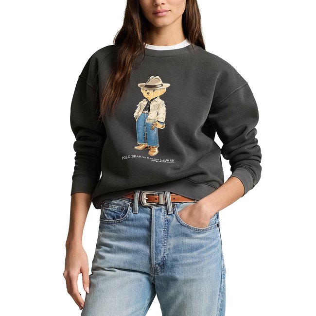 Polo bear sweatshirt with crew neck black Polo Ralph Lauren La Redoute
