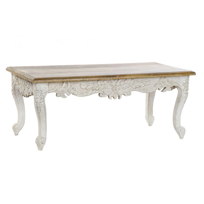 Table Basse en Bois de Mangue Sculpté - 120x61x49cm Couleur bois <span itemprop=