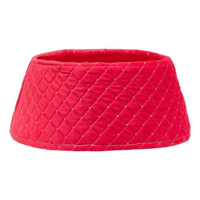 Pied de sapin en velours rouge lumineux D. 56 cm Couleur rouge <span itemprop=