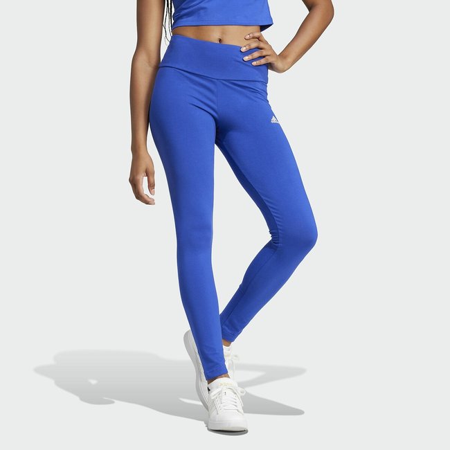 Essentials Logo Leggings with High Waist in Cotton, blue, ADIDAS SPORTSWEAR