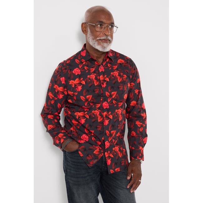 Chemise Fleurie Rouge rouge <span itemprop=