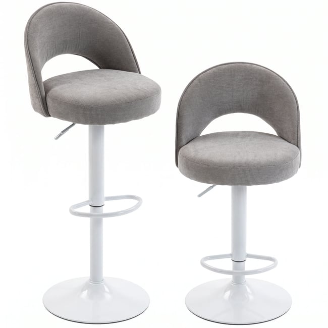 Tabouret de bar Chenille (100 % polyester) Couleur gris, noir <span itemprop=