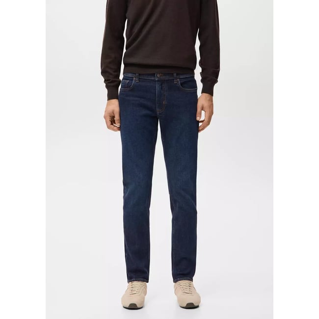 Jean Jan slim fit délavé foncé bleu <span itemprop=
