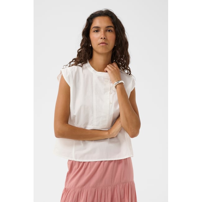 Blouse à manches courtes blanc broken white <span itemprop=