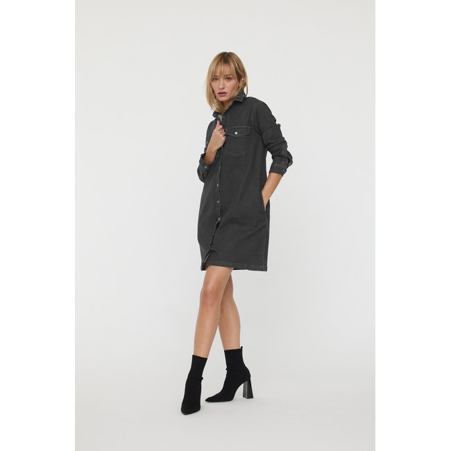 Robe manches longues coton regular LOUISON gris used <span itemprop=
