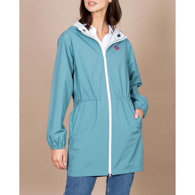 Coupe-vent zippé mi-long AMELOT bleu <span itemprop=