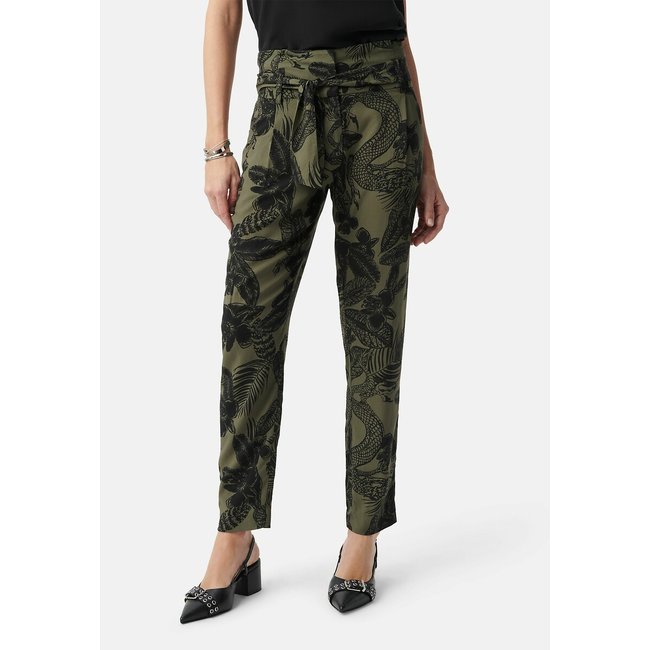 Printed Belted Trousers, military green, IKKS