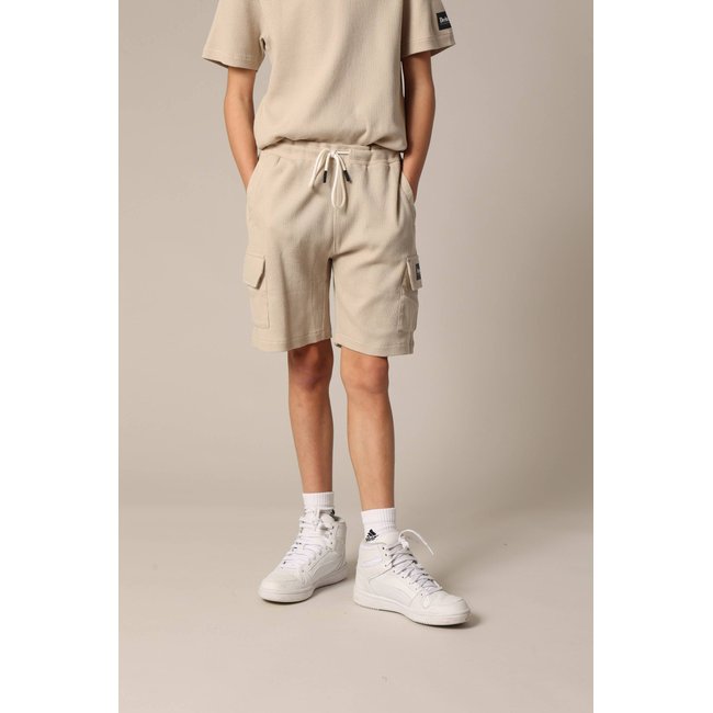Short en coton gaufré avec taille élastiquée et multiples poches HOBART - DEELUXE