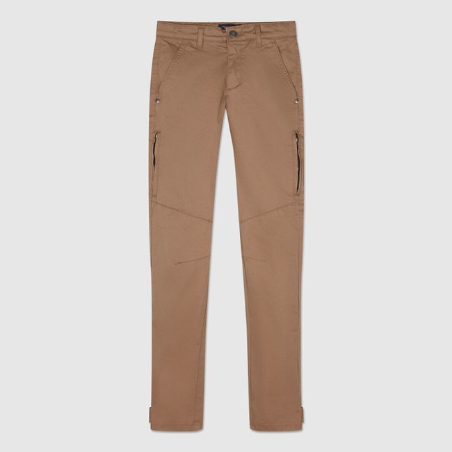 Pantalon fit skinny ocre <span itemprop=