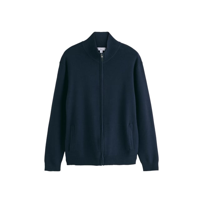 Pull zippé milano bleu marine <span itemprop=