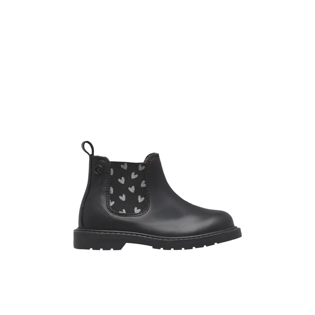 Bottes Chelsea en cuir PICCADILLY noir-argent <span itemprop=