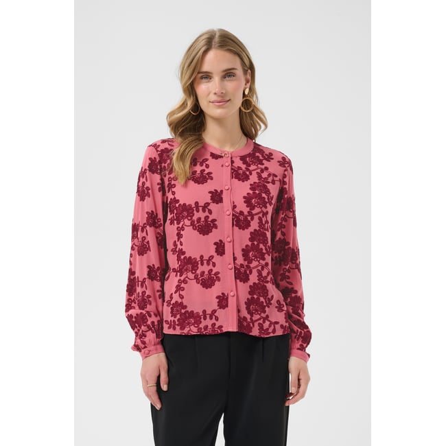 Blouse à manches longues rose mauvewood w cabernet flower <span itemprop=