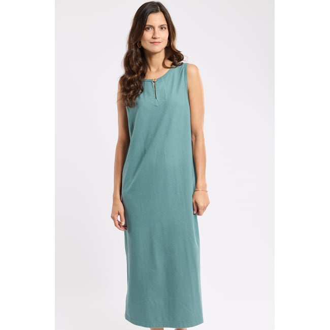 Robe débardeur longue en coton épais silver pine <span itemprop=
