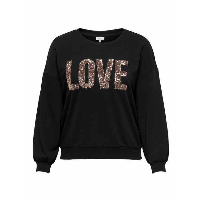Sweat col rond, manches longues noir <span itemprop=